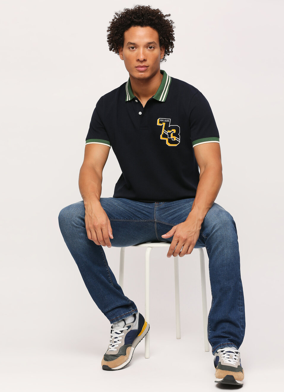 Graphic Print Short Sleeve Polo, , large image number 6