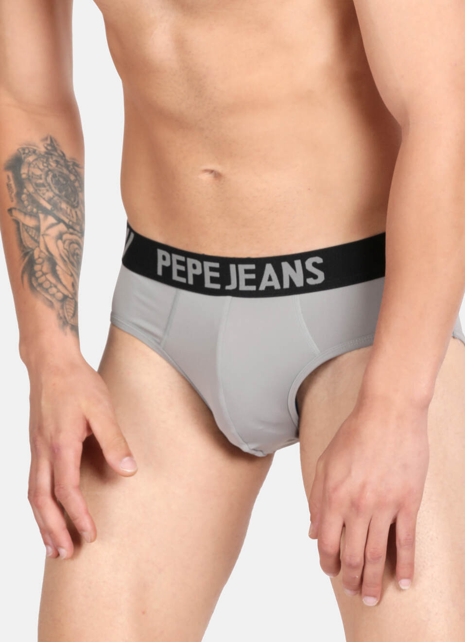 Light Grey Solid Briefs, , large image number 6