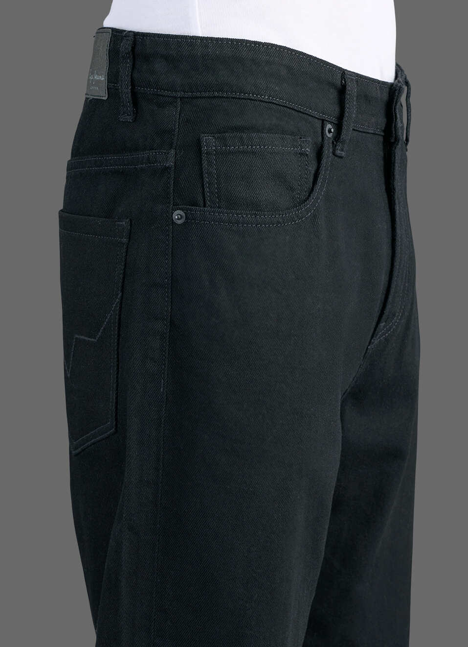 Men Black Straight Fit Mid Rise Jeans, , large image number 4