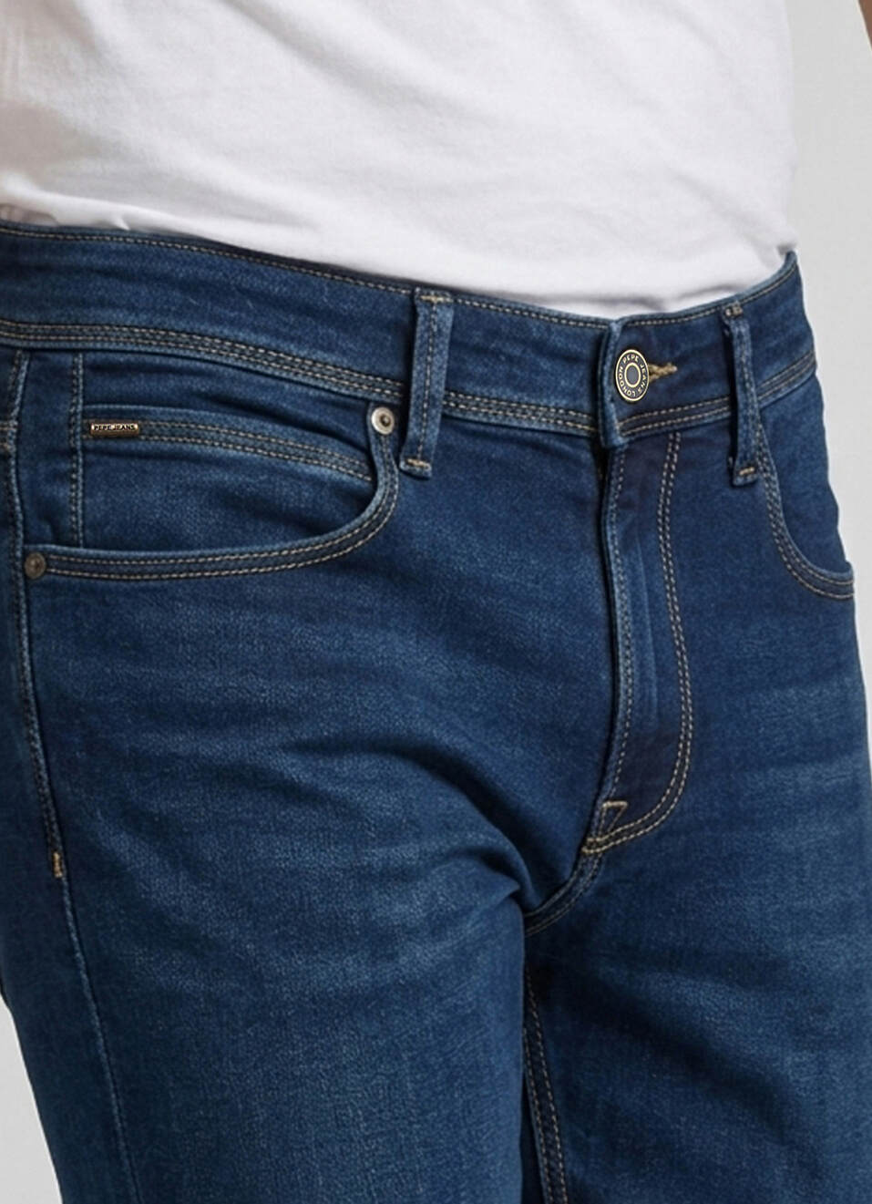 Men Blue Slim Fit Mid Rise Stretchable Jeans, , large image number 4