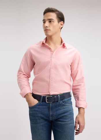 Men Peach Full Sleeve Shirt