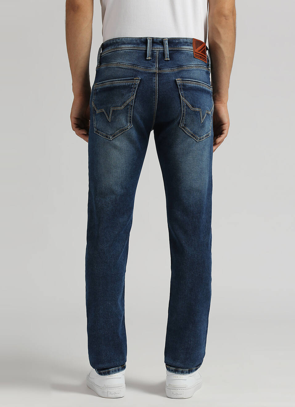 Vapour Dark Blue Low Rise Tapered Gymindigo Jeans, , large image number 3