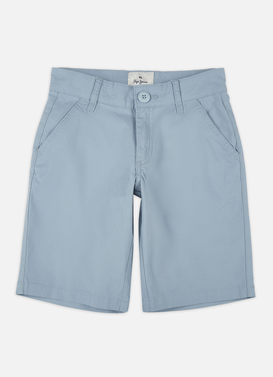 Boys Blue Mid Rise Stretch Shorts, , large image number 0
