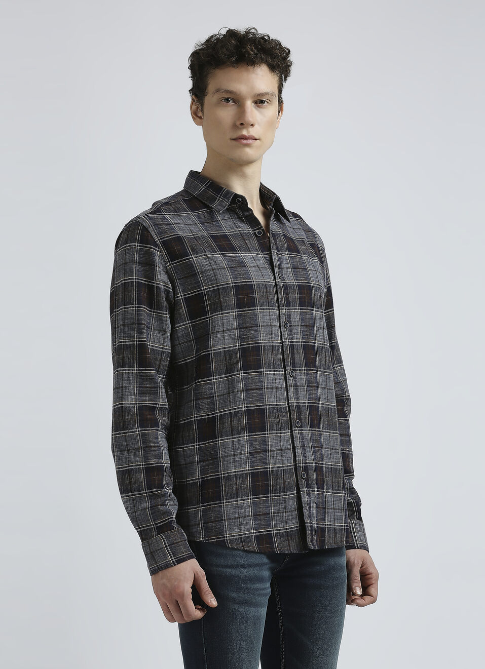 Grey Checks Full Sleeve Shirt, , large image number 3