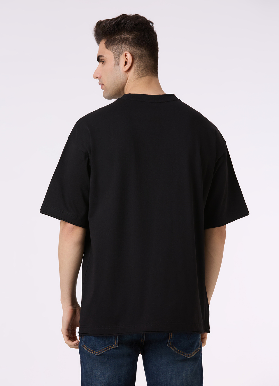 Men Black Utility Pocket Short Sleeve Oversized T-shirt, , large image number 2