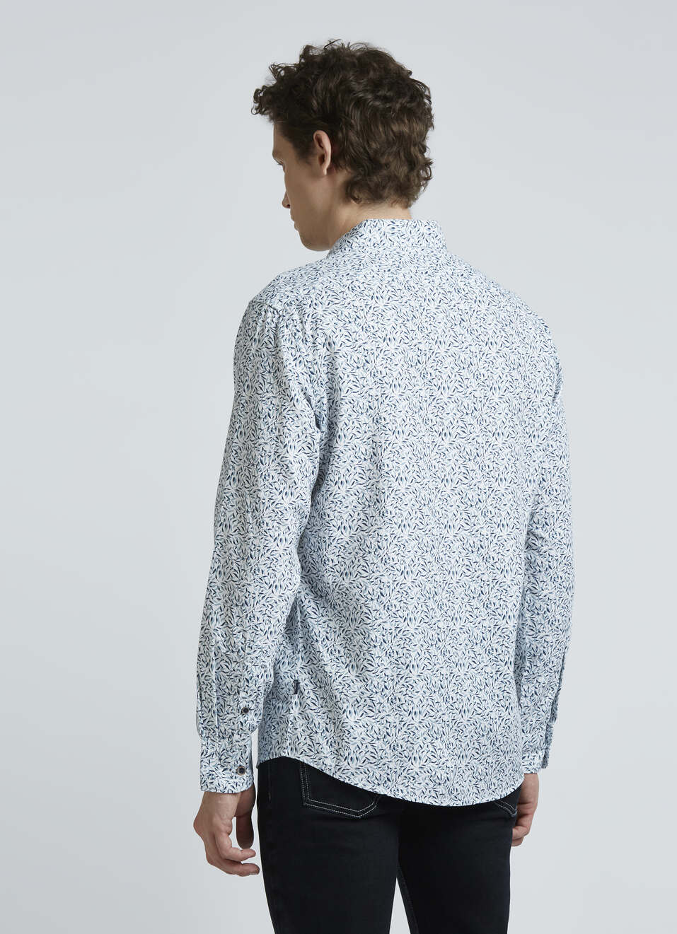 Blue Botanical Print Full Sleeve Shirt, , large image number 2
