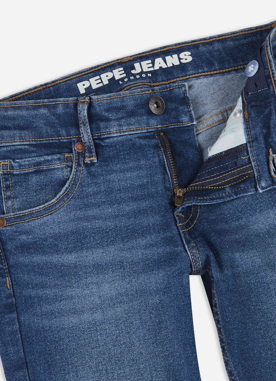 Boys Cashed Blue Mid Rise Slim Jeans, , large image number 2