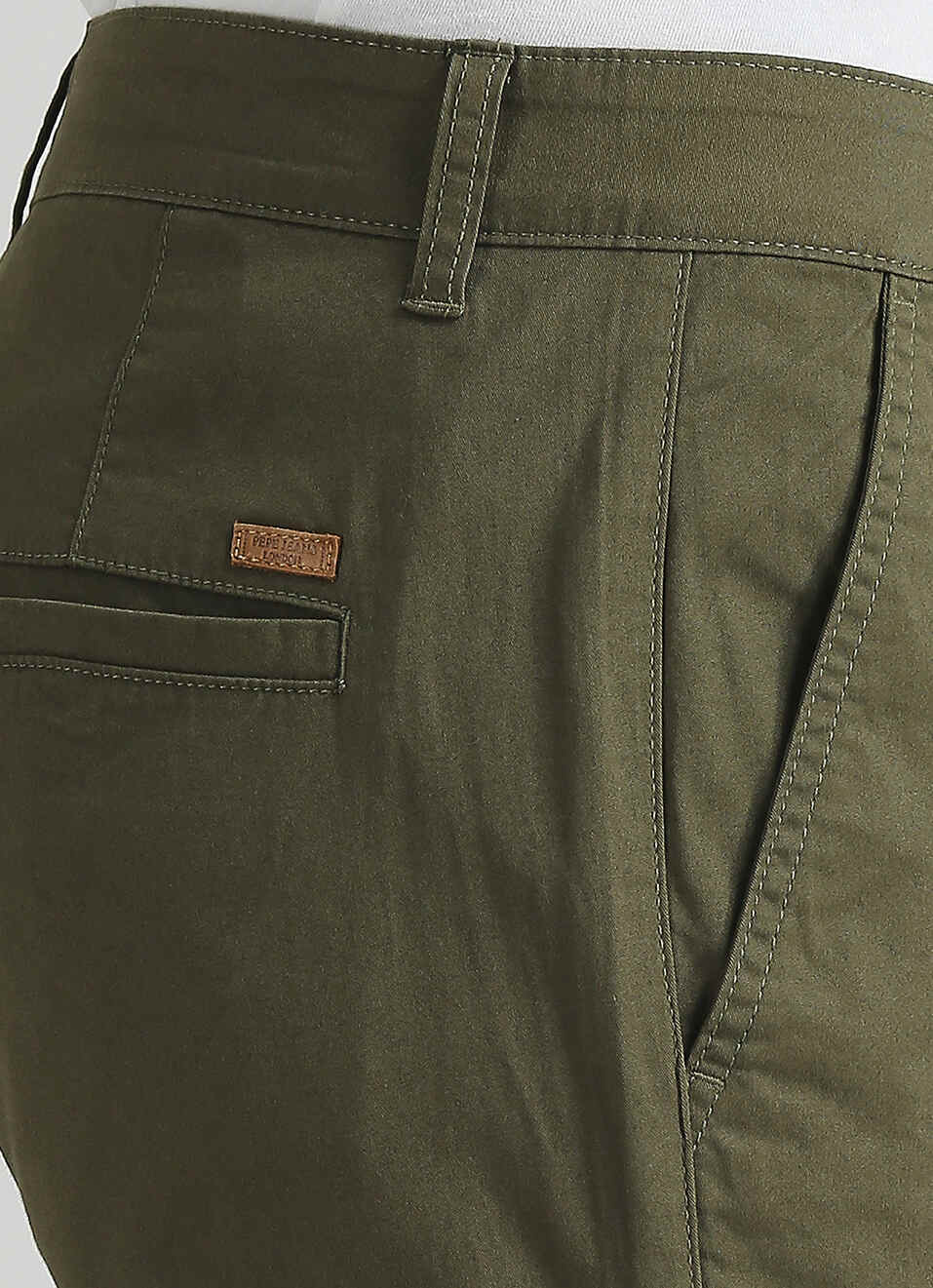 Men Green Mid Rise Stretch Chinos, , large image number 4
