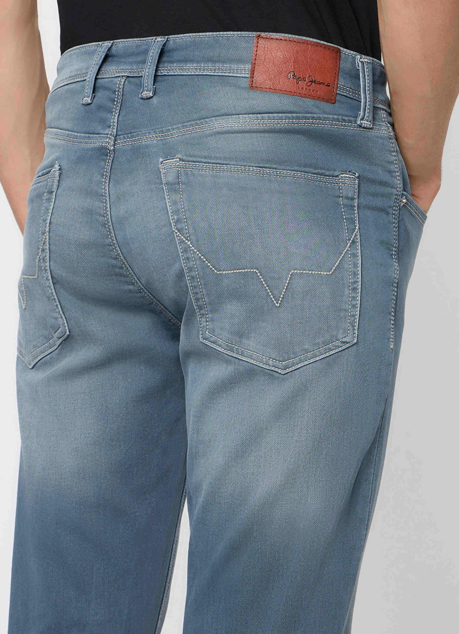 Men Grey Slim Fit Stretchable Jeans, , large image number 9