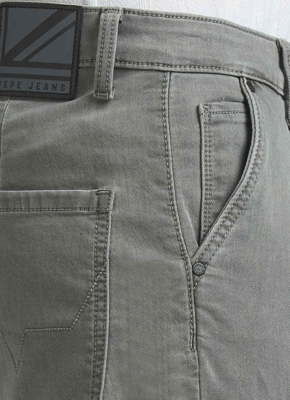 Grey Mid Rise Gymindigo Straight Jeans, , large image number 4