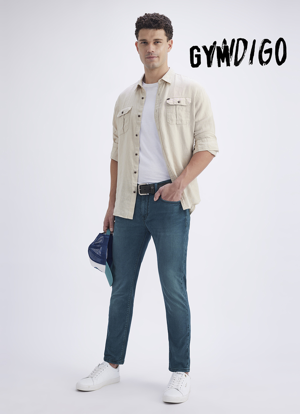 Men Green Mid Rise Skinny Ankle Length Gymindigo Jogger Like Jeans, , large image number 1