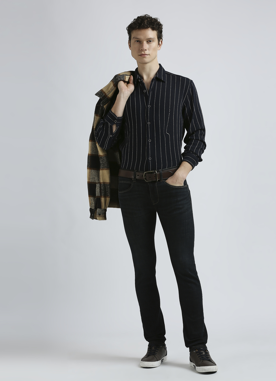 Navy Stripes Full Sleeved Shirt, , large image number 5