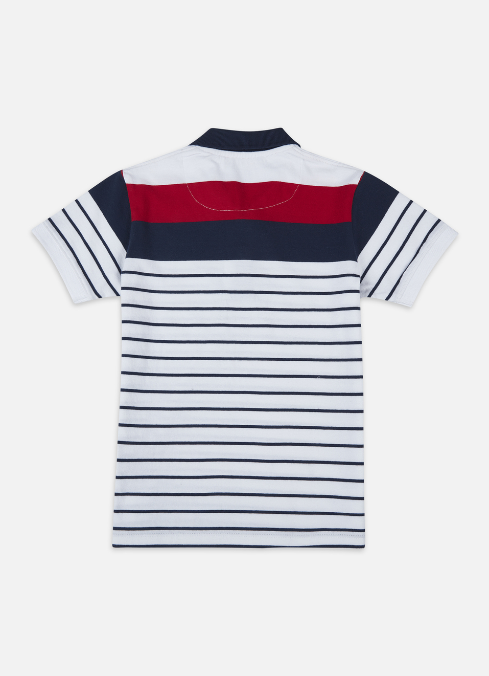 Boys Navy Engineered Horizontal Stripe Polo, , large image number 1