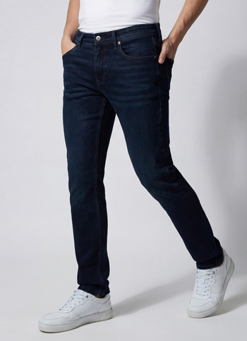 Men Black Mid Rise Slim Structured Jeans