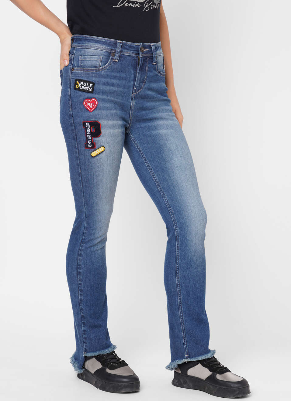 Ruby Dion Flare Slim Fit High Waist Flare leg jeans Jeans, , large image number 6