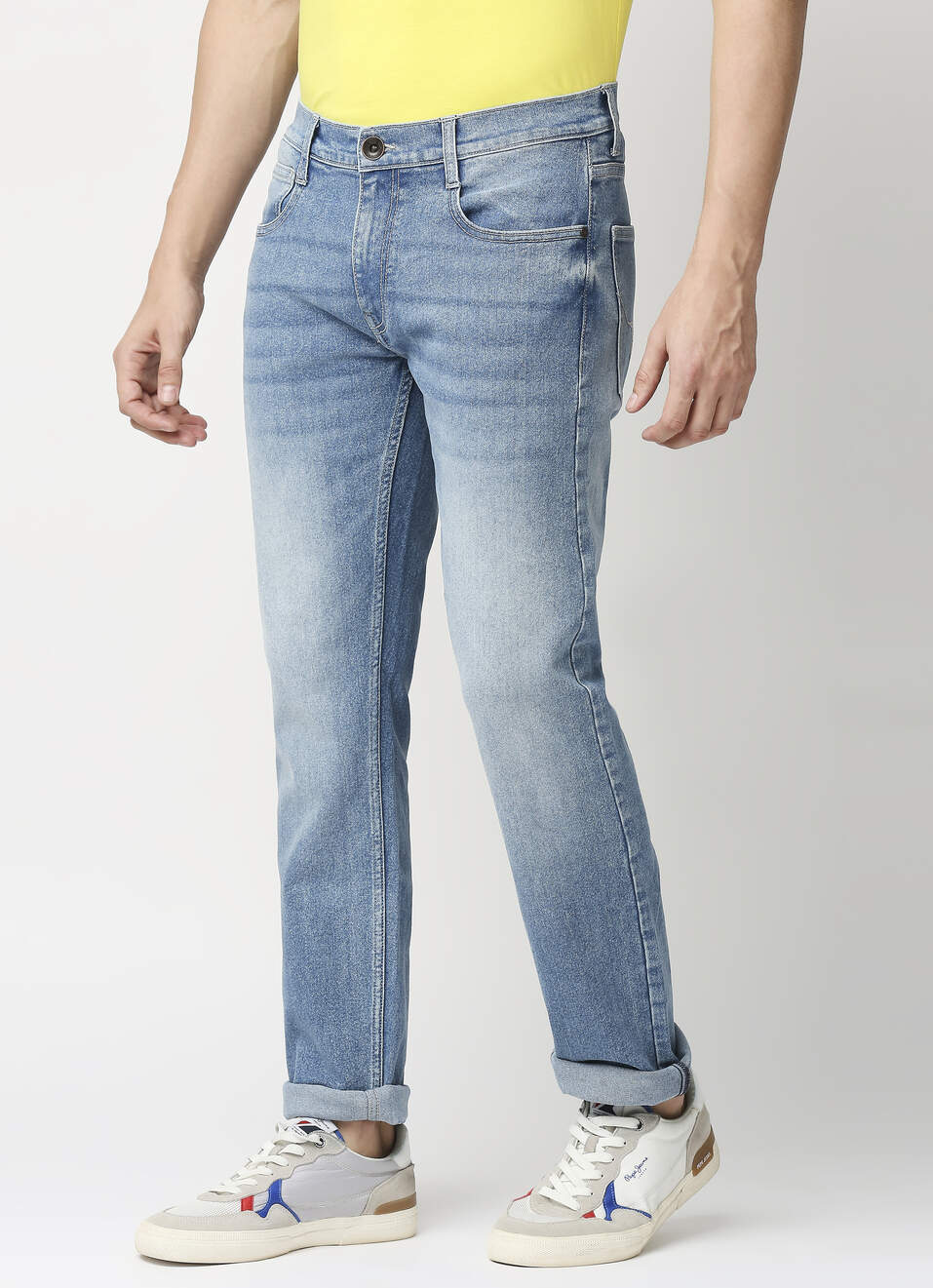 Vapour Light Blue Mid Rise Slim Fit Jeans, , large image number 3