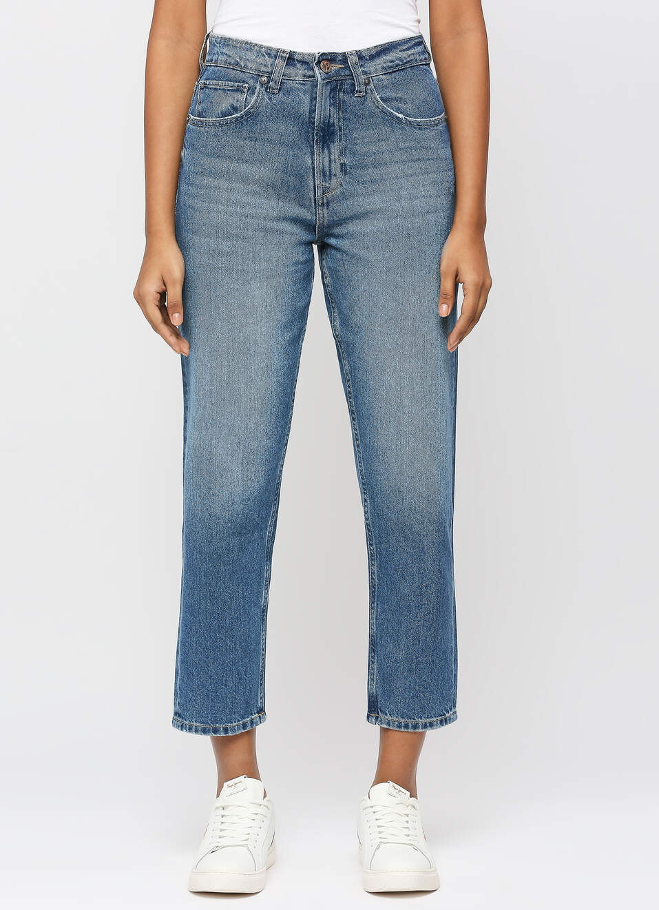 Mom Blue High Rise Relaxed Fit Jeans, , large image number 1