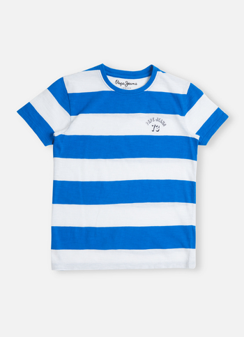 Boys Blue Stripes Short Sleeve T-shirt