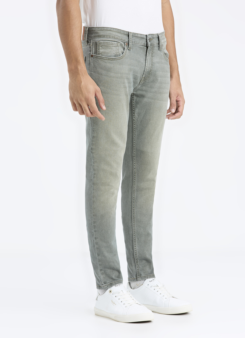Men Blue Skinny Fit Ankle-length Jeans, , large image number 5
