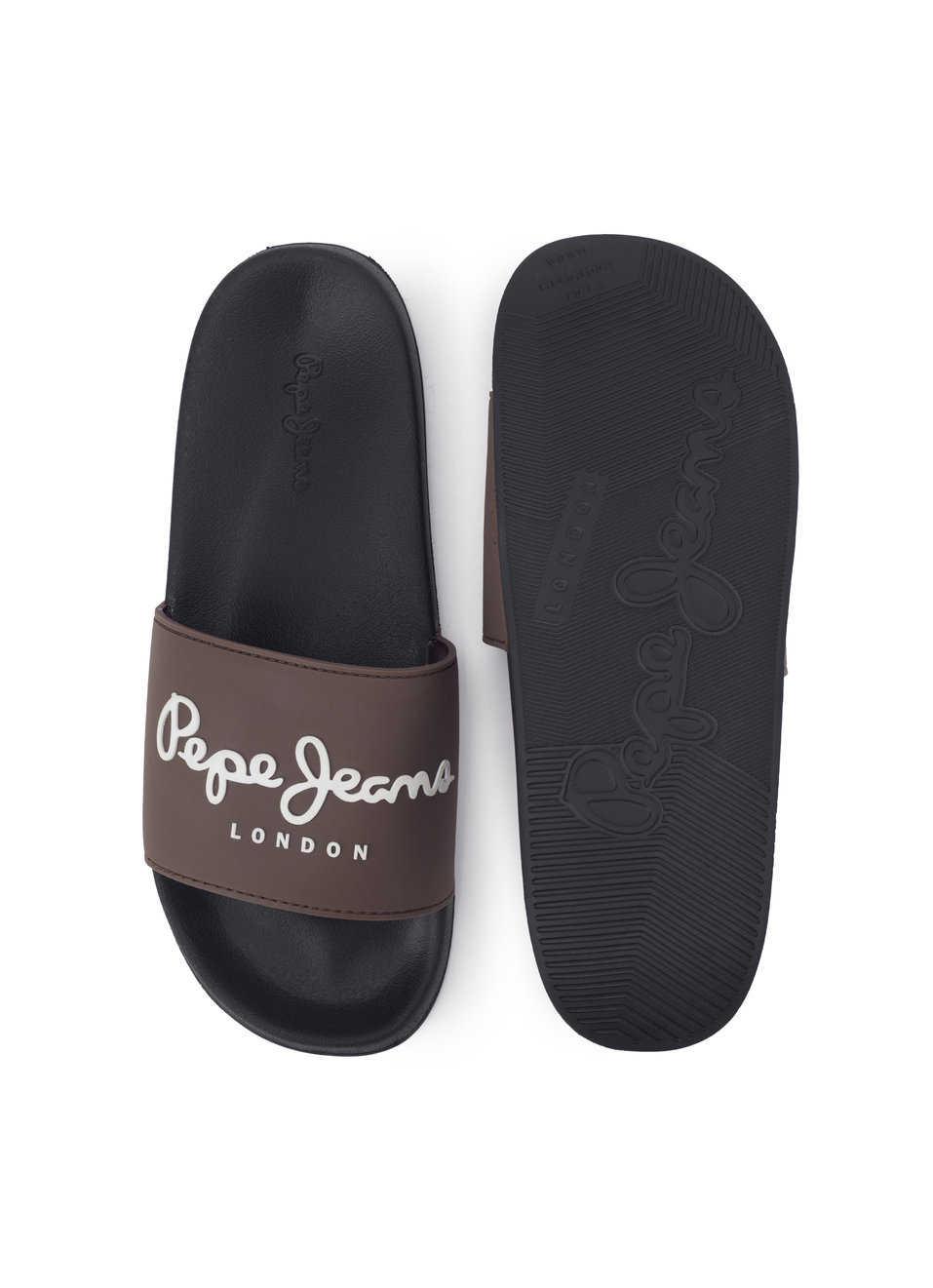 Black Lightweight Beach Slides With Logo Print, , large image number 4