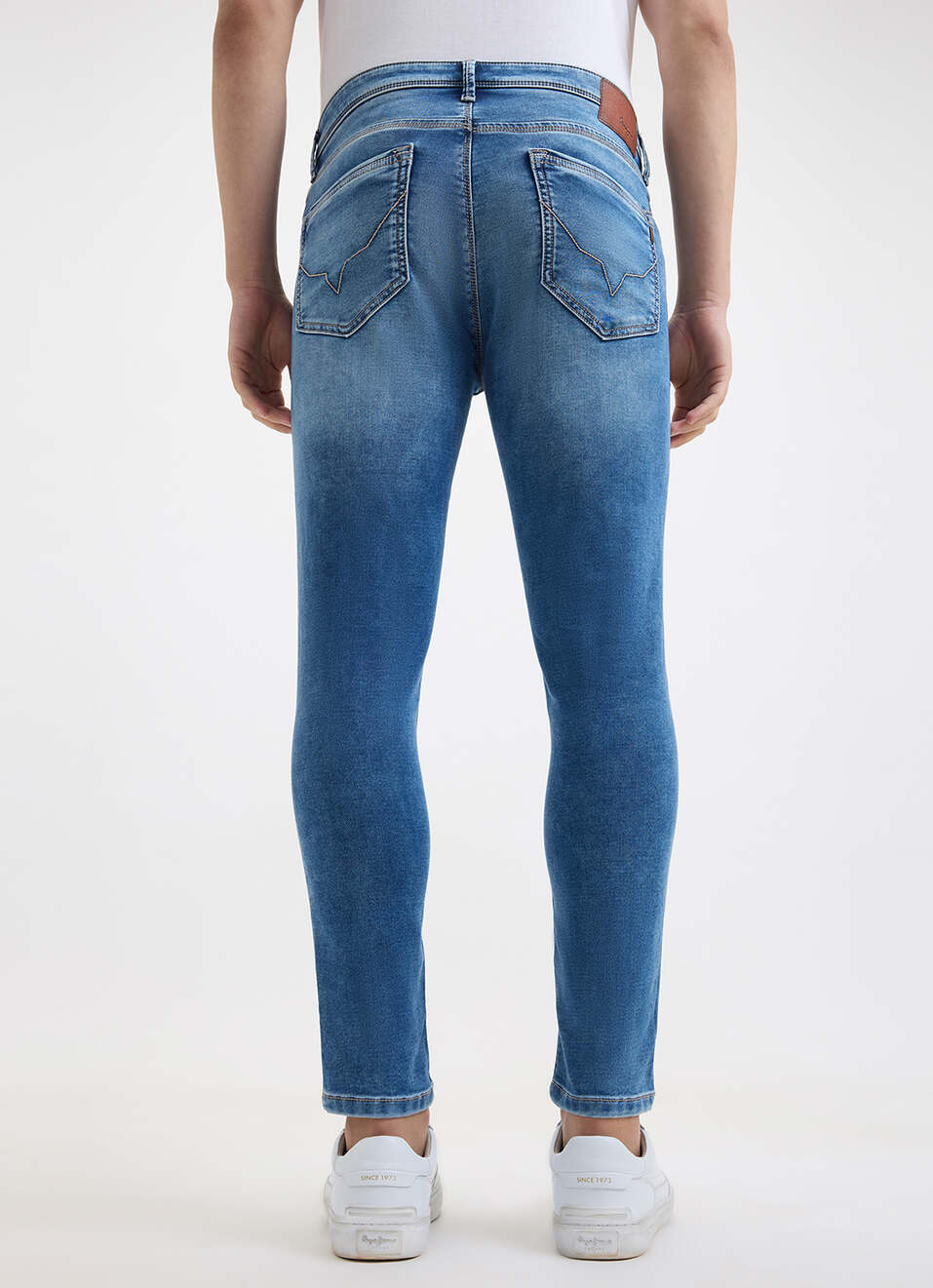 Men Blue Skinny Fit Mid Rise Jogger Like Jeans, , large image number 3
