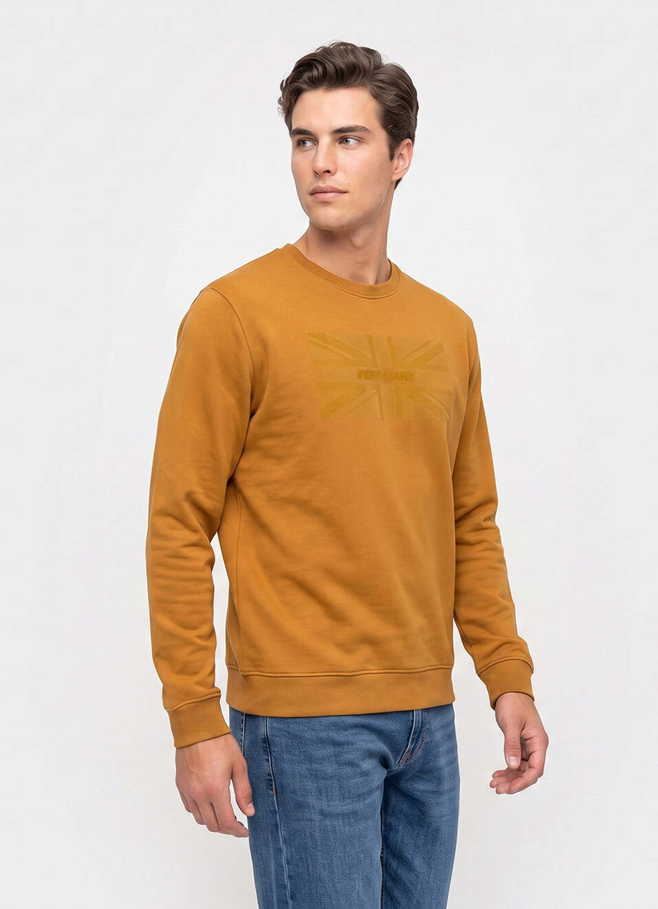 Men Brown Placement Print Full Sleeve Sweatshirt, , large image number 3