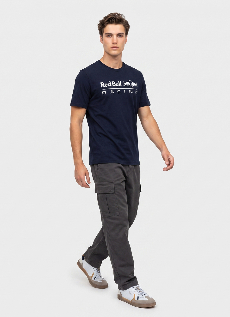Men Black Placement Print Crew Neck T-shirt, , large image number 1