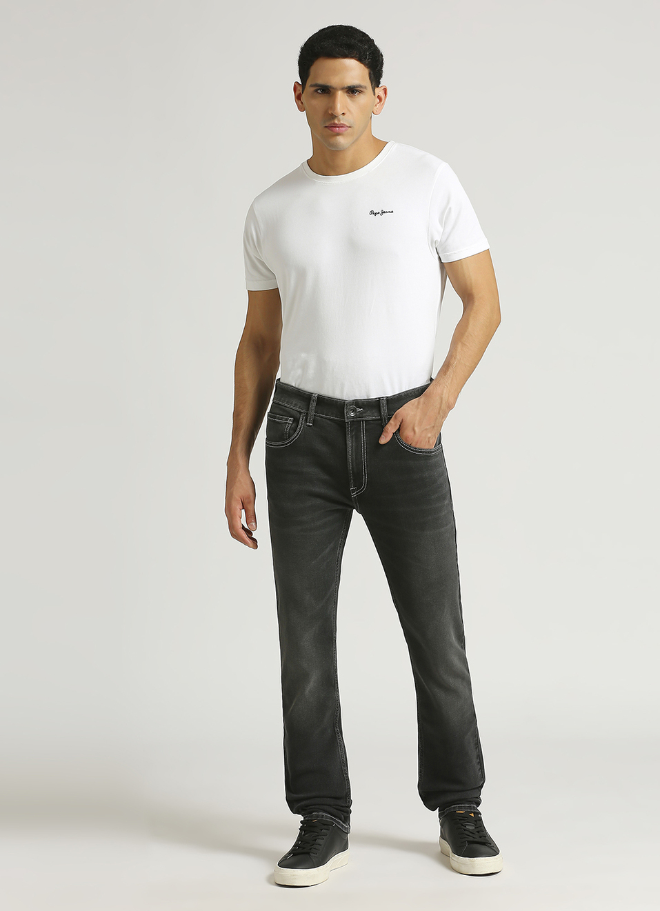 Vapour Black Mid Rise Slim Fit Jeans, , large image number 1