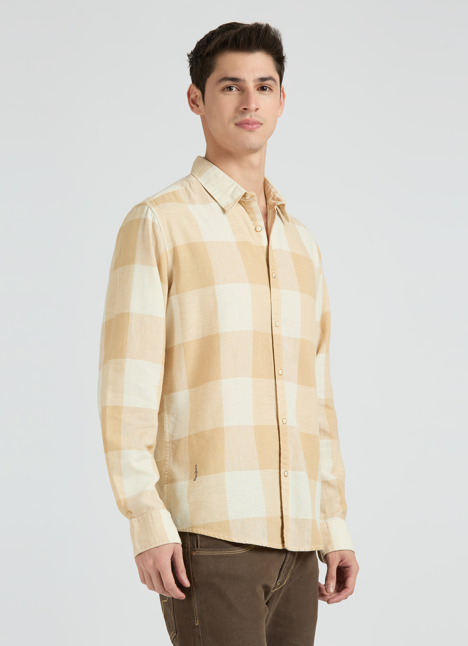 Beige Check Full Sleeve Shirt, , large image number 3
