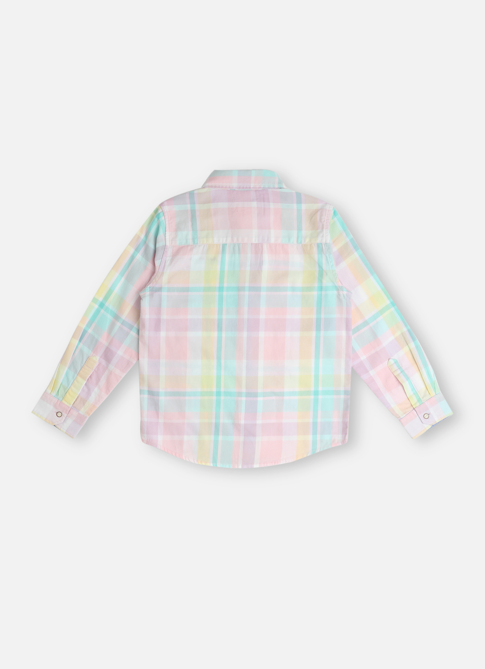 Boys Pink Twill Checks Yarn Dyed Long Sleeve Shirt, , large image number 1