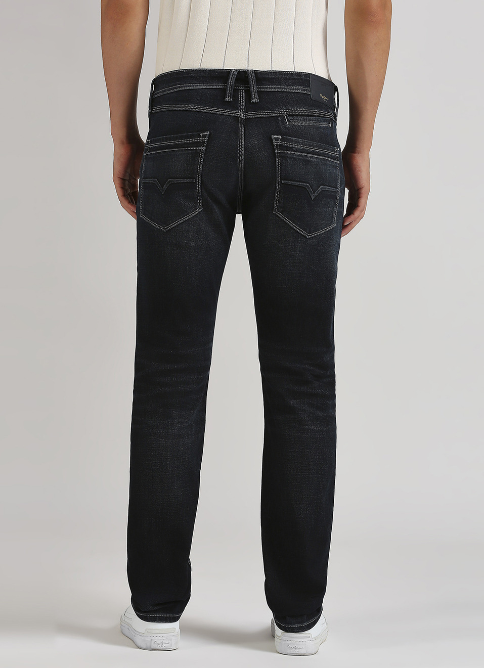 Vapour Dark Blue Mid Rise Slim Fit Jeans, , large image number 3