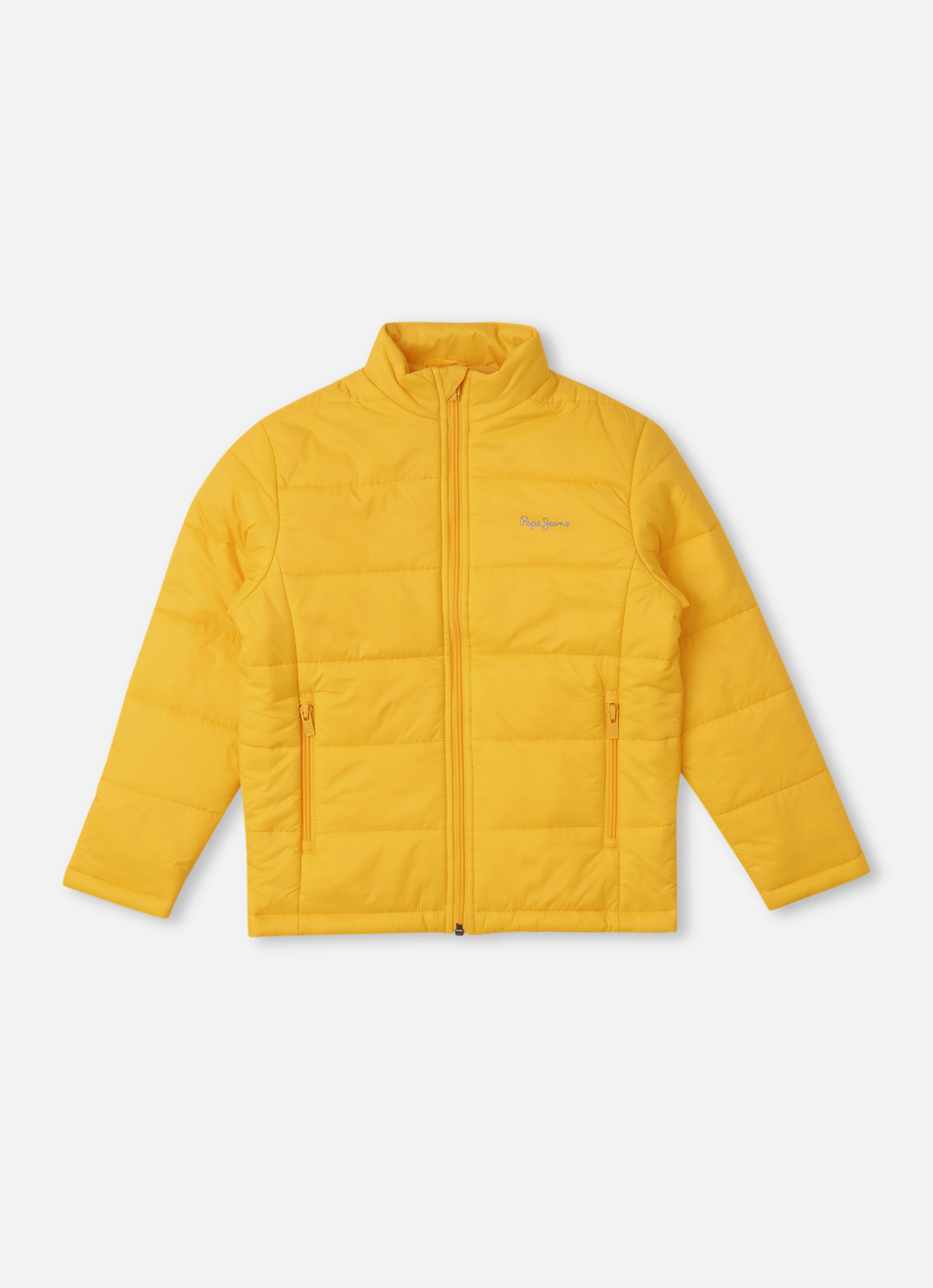 Boys Yellow Back Print Full Sleeve Quilted Jacket, , large image number 0