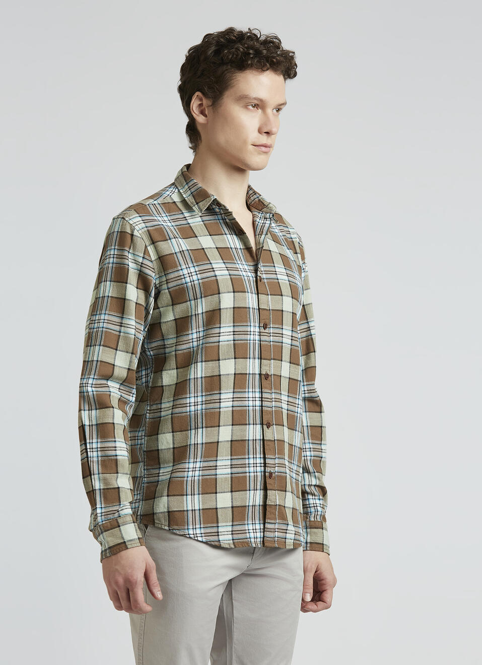 Brown Open Structure Check Full Sleeve Shirt, , large image number 3