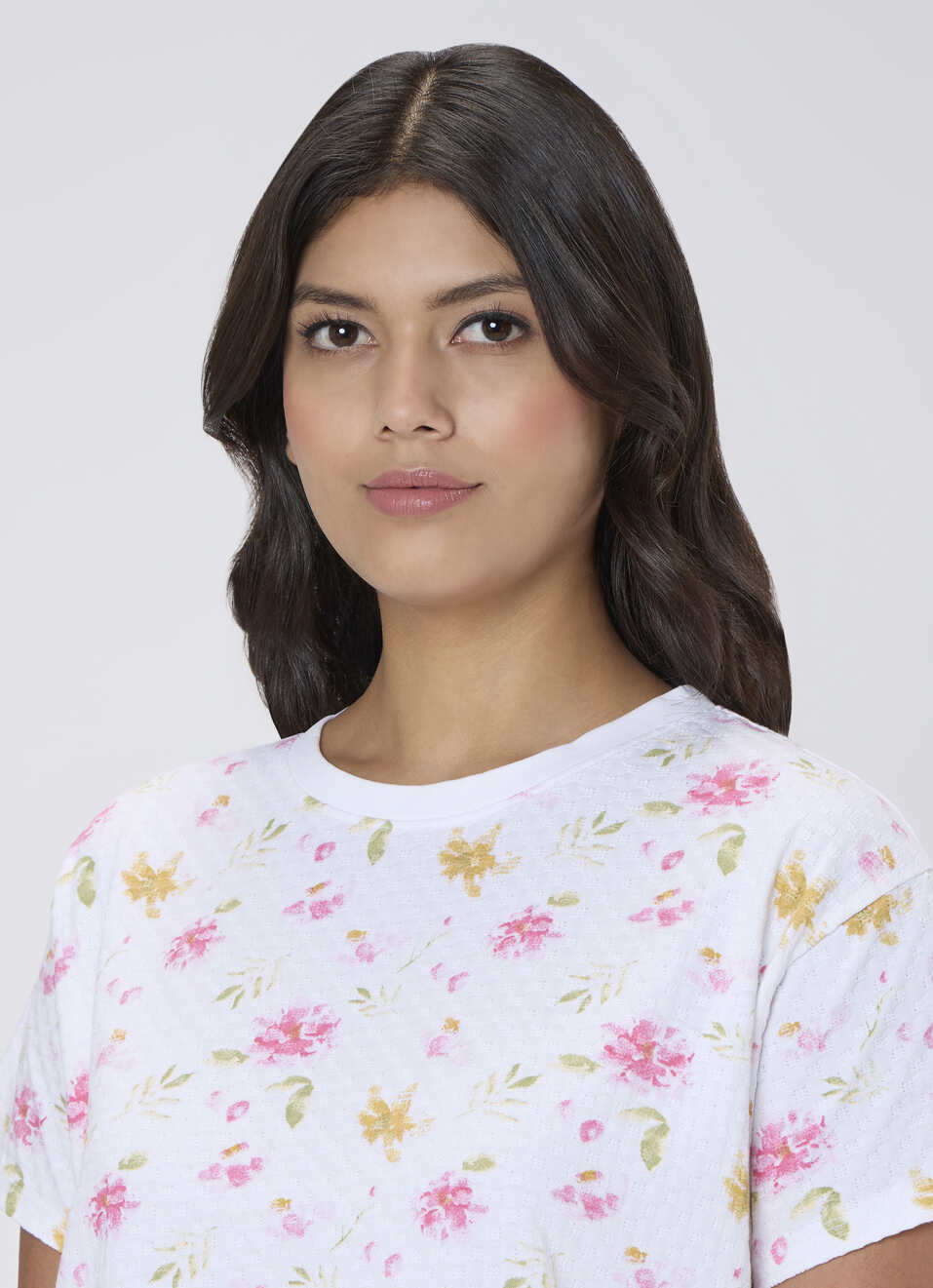 Women Pink Floral Print T-shirt, , large image number 4