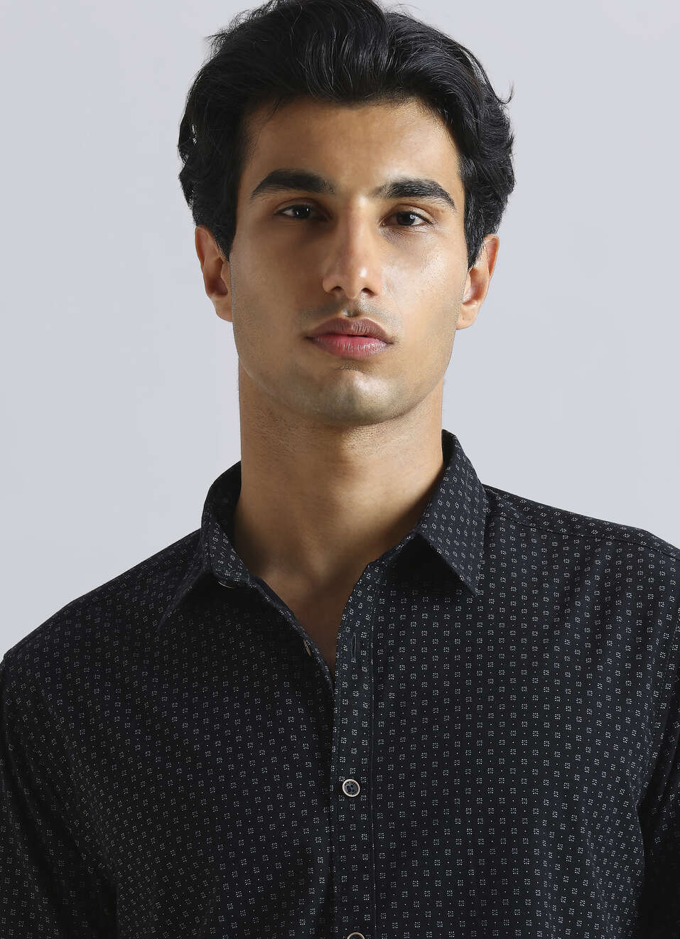 Black Geometric Print Full Sleeve Shirt, , large image number 4