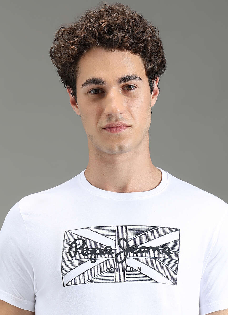 Men White Slim Fit Graphic T-shirt, , large image number 4