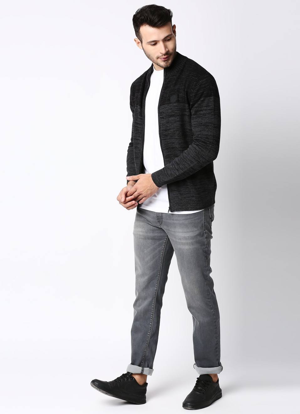 Francis High Neck Zip Thru Sweater, , large image number 5