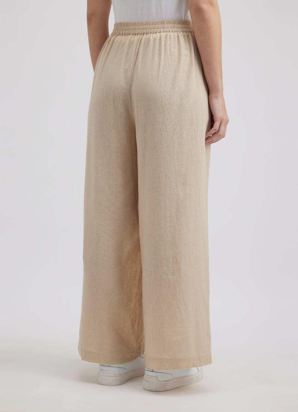 Women Beige High Rise Wide Leg Pants, , large image number 2