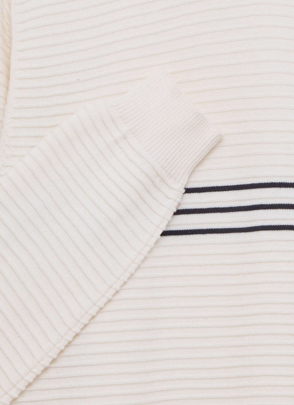 Men White Striped Full Sleeve Flat Knit Sweater, , large image number 7