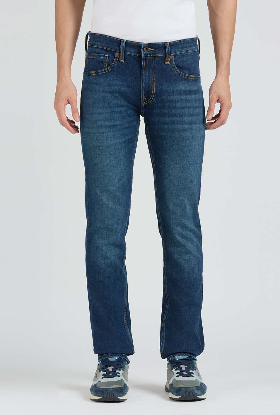 Vapour Blue Mid Rise Slim  Jeans, , large image number 6