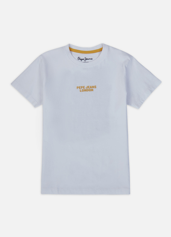 Boys White Back Print Short Sleeve T-shirt