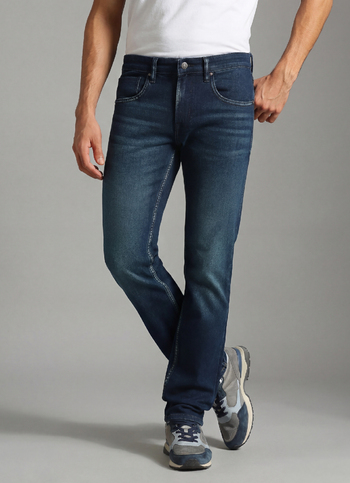 Vapour Dark Blue Mid Rise Slim Fit Jeans
