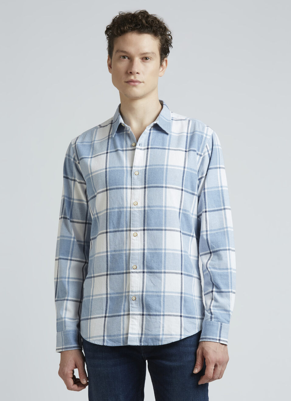 Blue Check Full Sleeve Shirt, , large image number 1