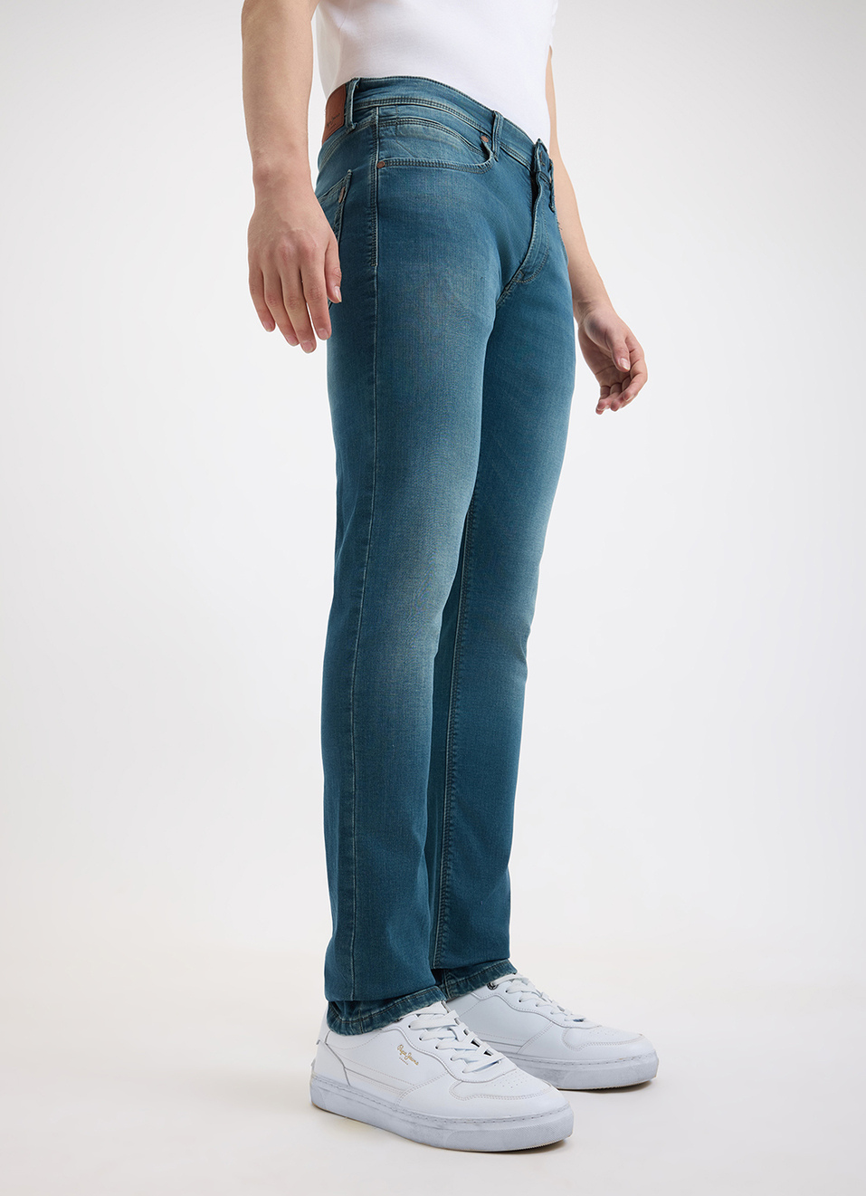 Men Green Mid Rise Slim Gymindigo Jogger Like Jeans, , large image number 5