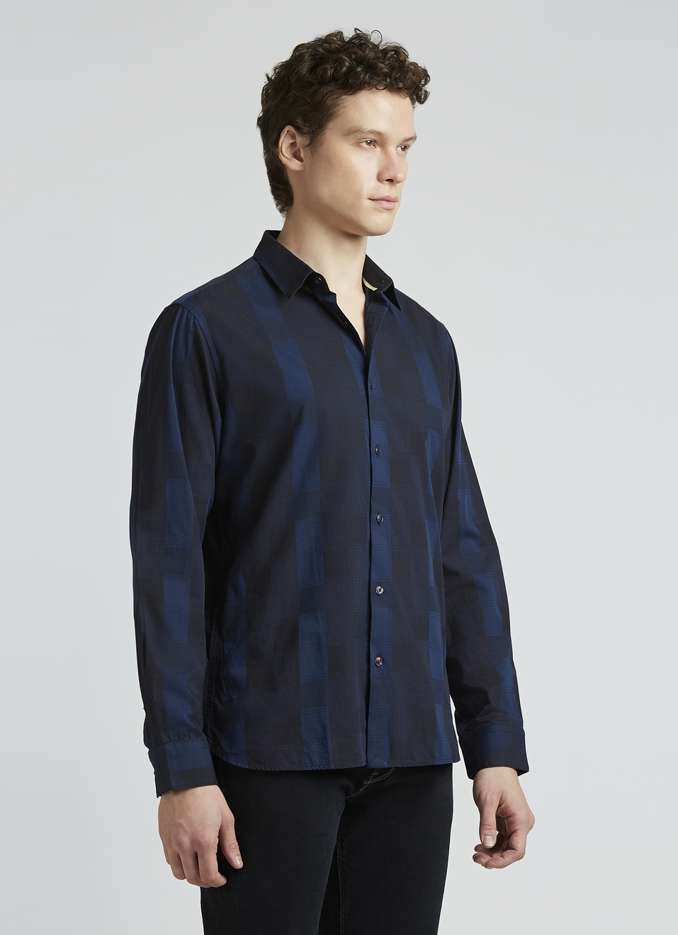 Navy Check Full Sleeve Shirt, , large image number 3