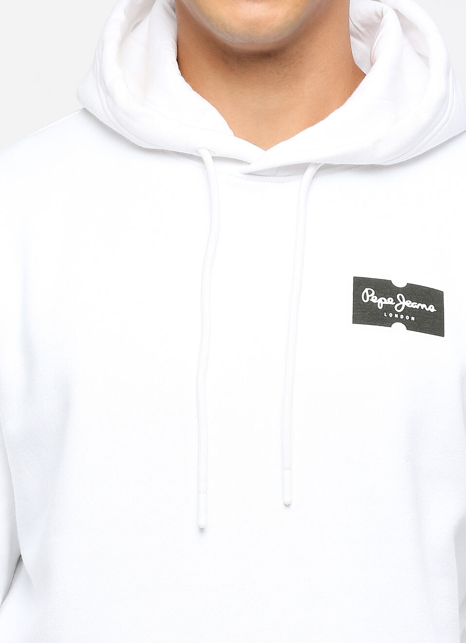 White Printed Hooded Sweatshirt, , large image number 4