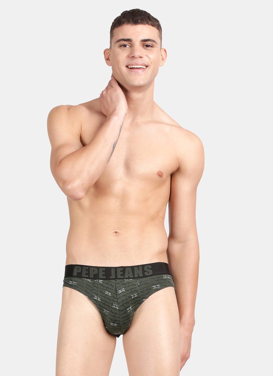 Green Printed Briefs, , large image number 0