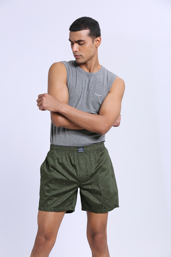 Military Green Printed Boxers