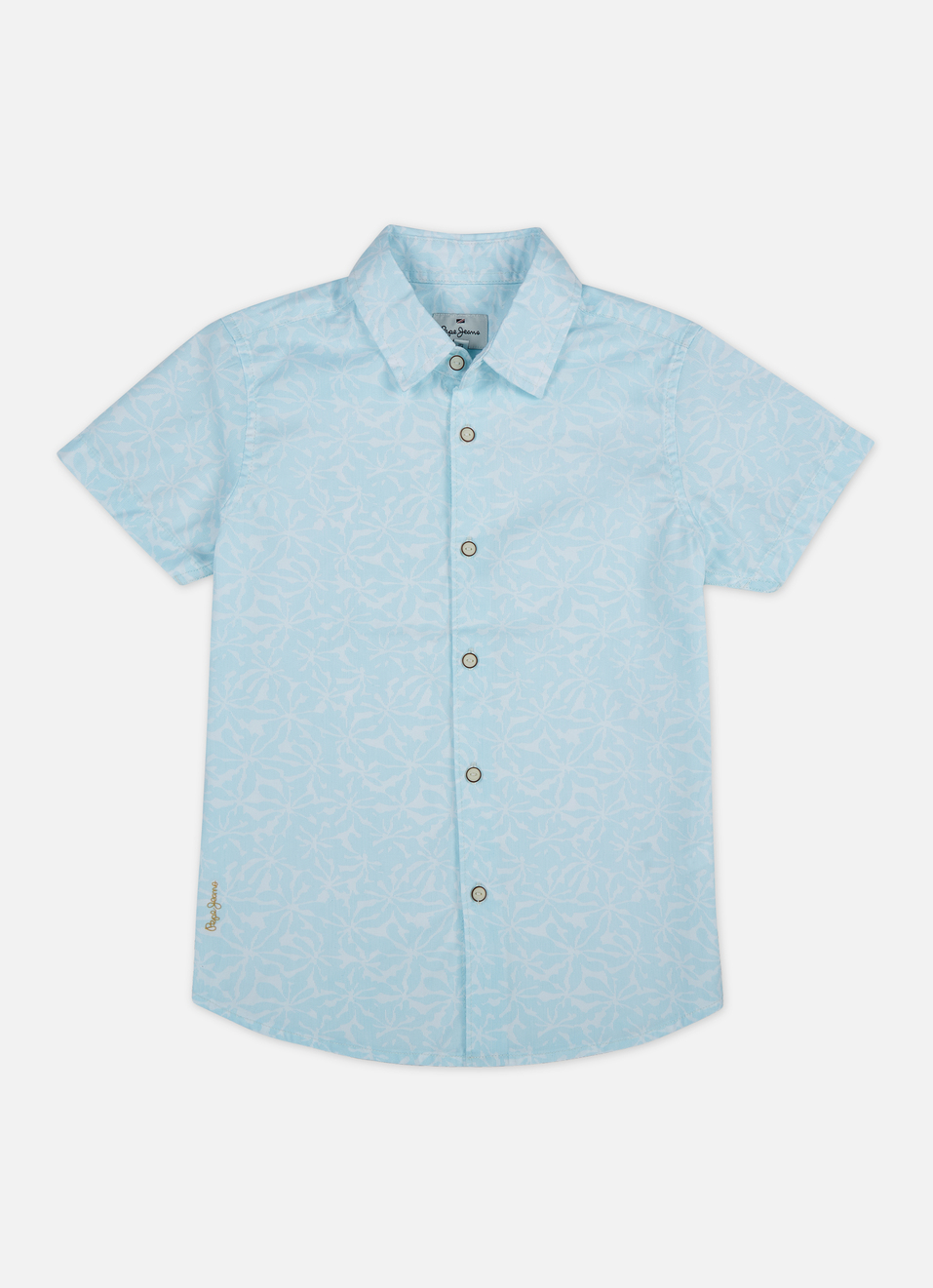 Boys Blue All Over Print Short Sleeve Shirt, , large image number 0