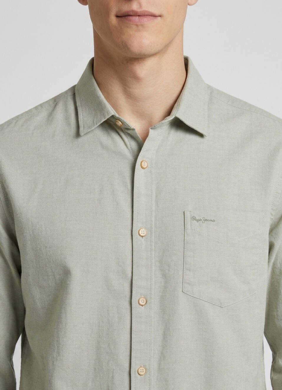 Men Olive Green Solid Oxford Long Sleeve Shirt, , large image number 4